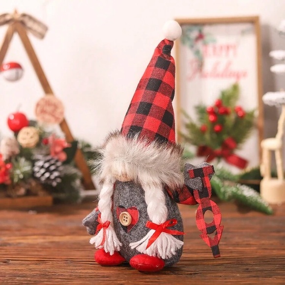 NWT- Set of 2- Buffalo Check- Merry Grinchmas & JOY- Holiday Gnomes Decorations - Picture 9 of 12